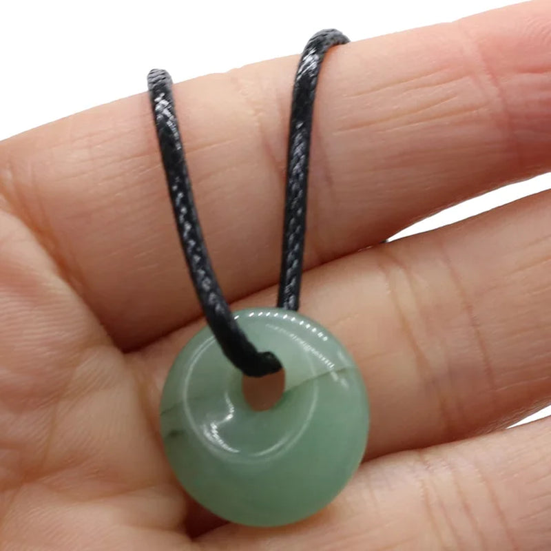 Natural Malachites Rose Quartzs Pendant Necklace Simple Stylish Pendant Necklace for Women Men Jewelry Necklace Best Gift 18Mm