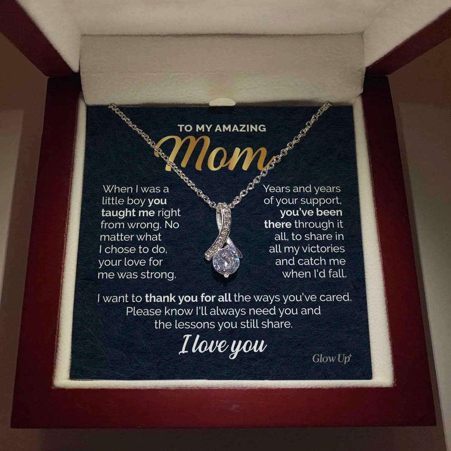 To My Mom Gift 2023 New Moon Necklace Gift for Fashion Women Pendant Necklace with Box Happy Mother Day Birthday