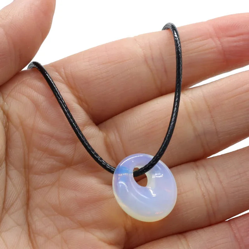 Natural Malachites Rose Quartzs Pendant Necklace Simple Stylish Pendant Necklace for Women Men Jewelry Necklace Best Gift 18Mm