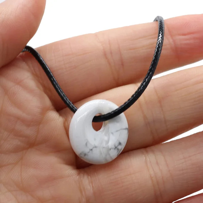 Natural Malachites Rose Quartzs Pendant Necklace Simple Stylish Pendant Necklace for Women Men Jewelry Necklace Best Gift 18Mm