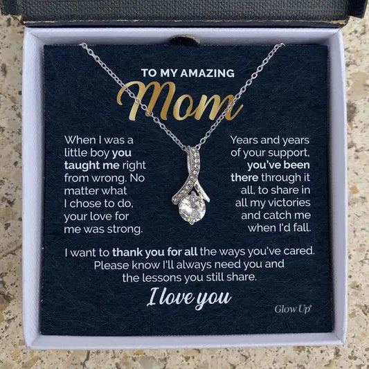 To My Mom Gift 2023 New Moon Necklace Gift for Fashion Women Pendant Necklace with Box Happy Mother Day Birthday