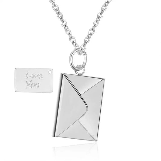 Love Letter Envelope Pendant Necklace Romantic Stainless Steel Jewelry Confession Love You for Valentine Day Gifts Wholesale