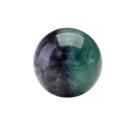 3Cm Natural Colorful Fluorite Ball Healing Crystals Quartz Divination Sphere Gemstone Sculpture Figurine with Stand