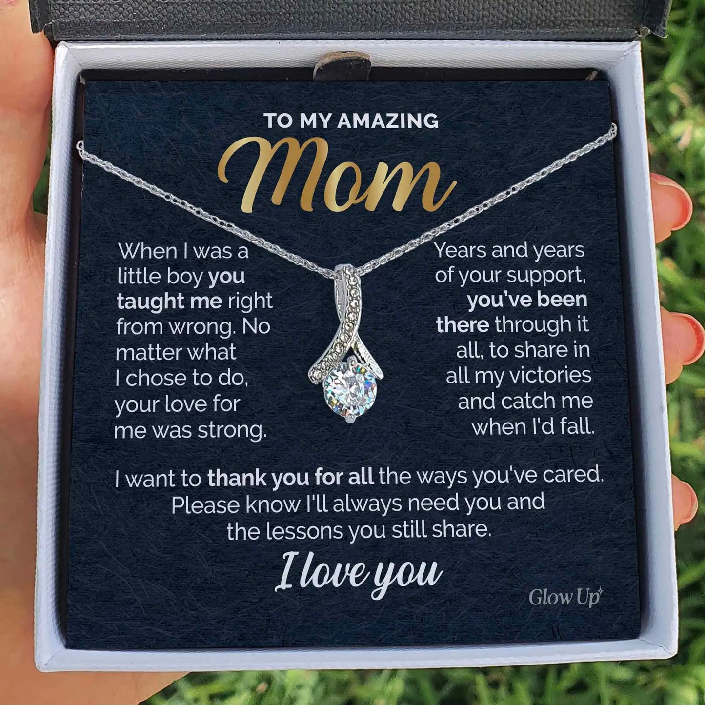 To My Mom Gift 2023 New Moon Necklace Gift for Fashion Women Pendant Necklace with Box Happy Mother Day Birthday